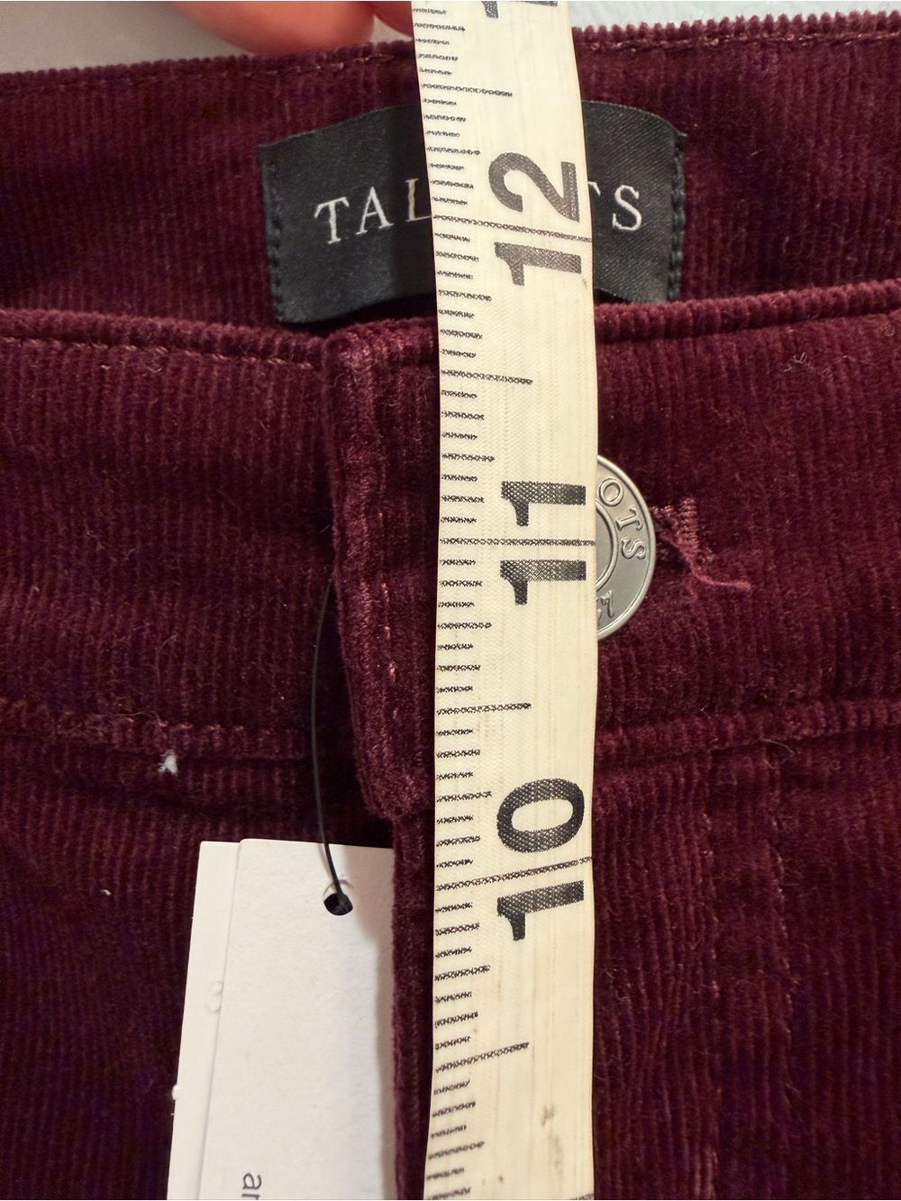 Talbots Corduroy Straight Leg Pants High Waisted Burgundy Red Women's Size 12P - Picture 12 of 14
